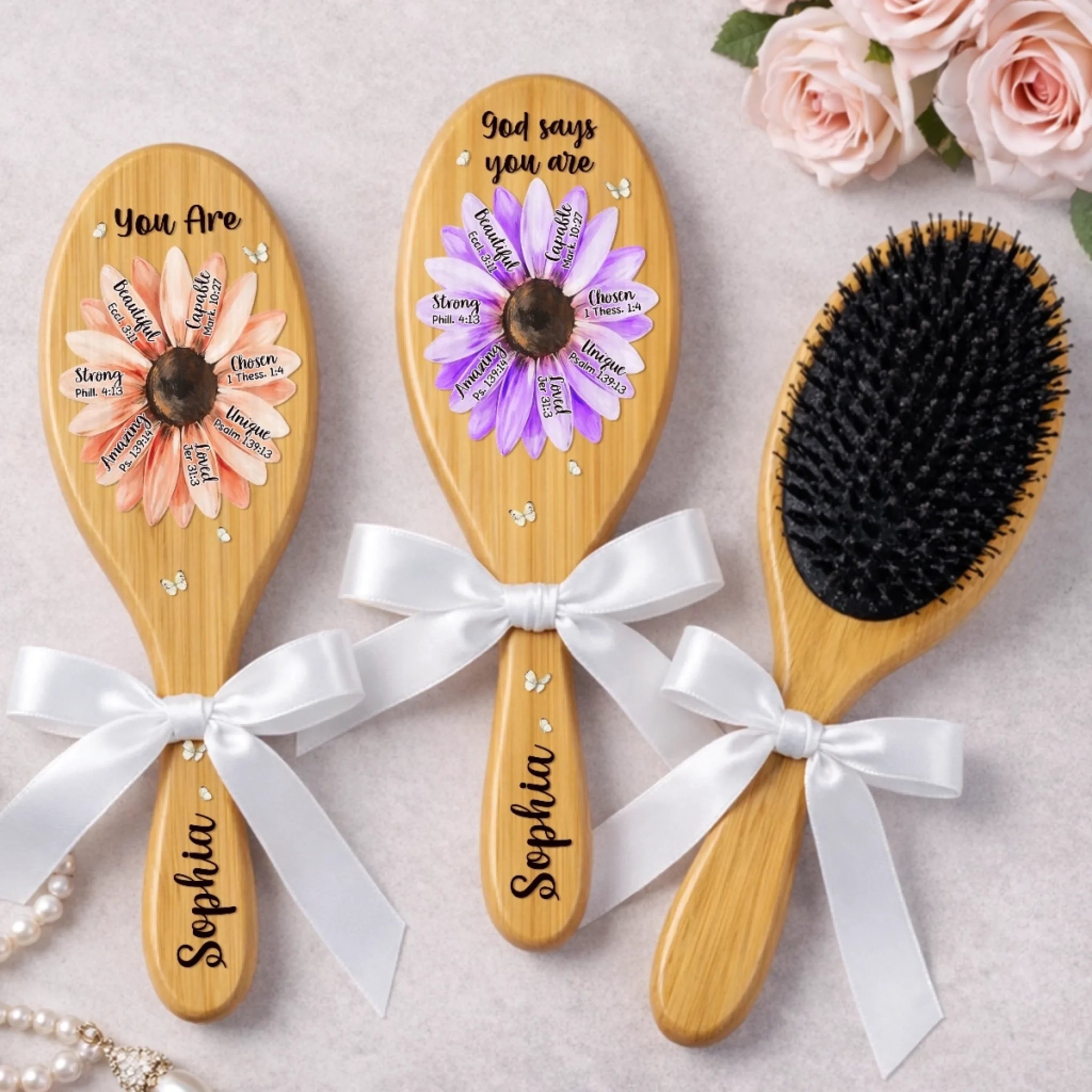 Custom Hair Brush - Personalized Birthday Gifts For Besties, Sisters, BFF, Family, Yourself - Be Proud Of Yourself