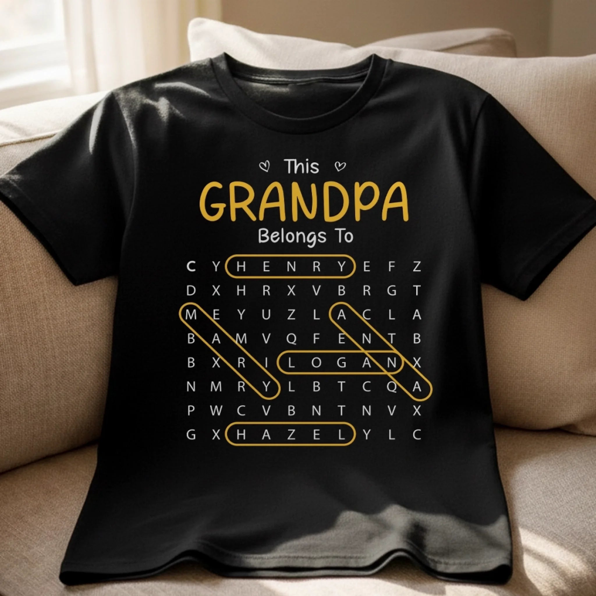 Custom Word Search Puzzle Unisex T-shirt, Premium T-shirt, Hoodie - Personalized Father's Day Birthday Gifts For Dad,...