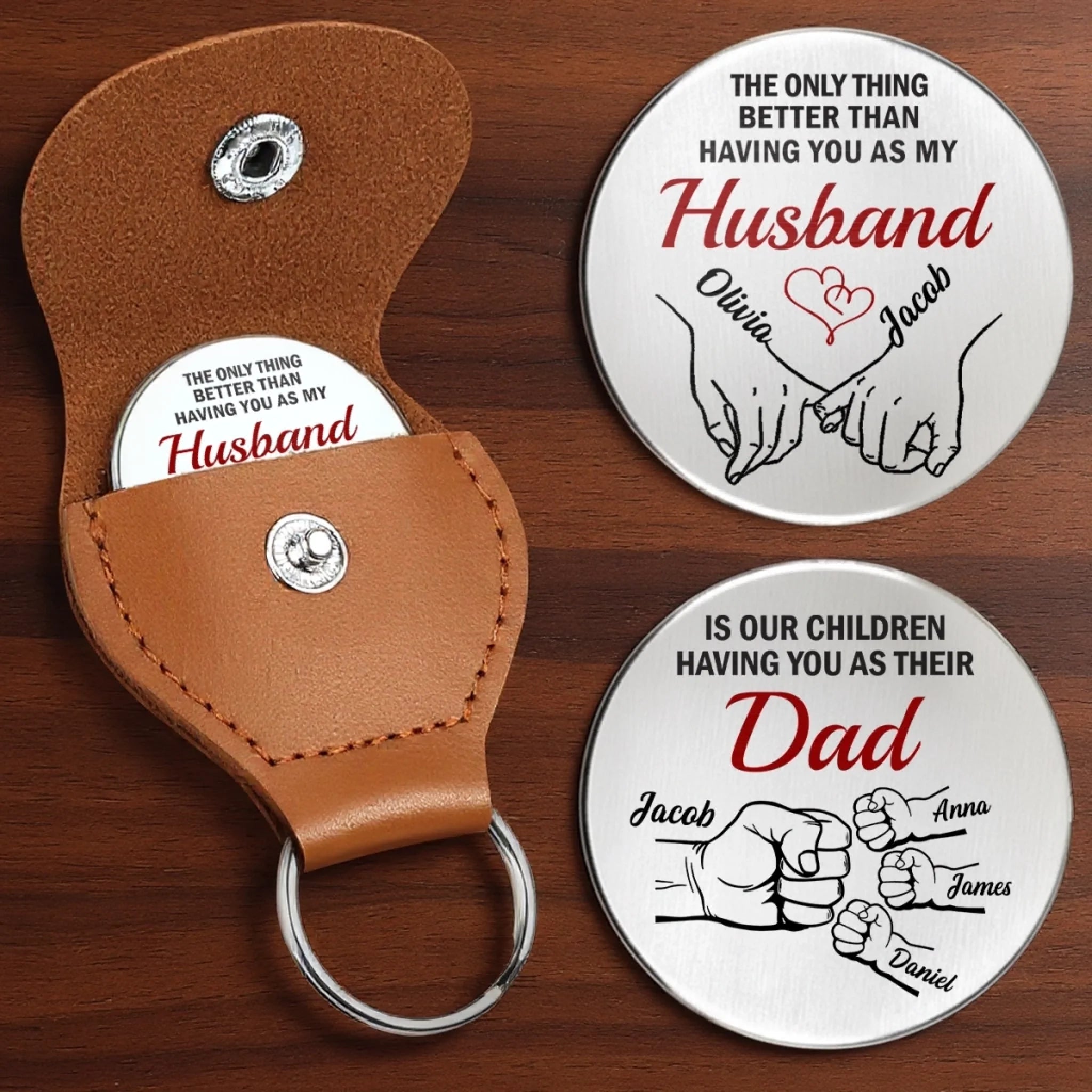 Custom Pocket Hug - Personalized Anniversary Wedding Gifts For Husband And Wife, Him And Her - Happily Ever After Wit...